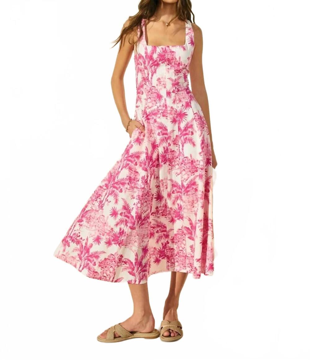 NEW DRESS FORUM laguna palm dress in pink